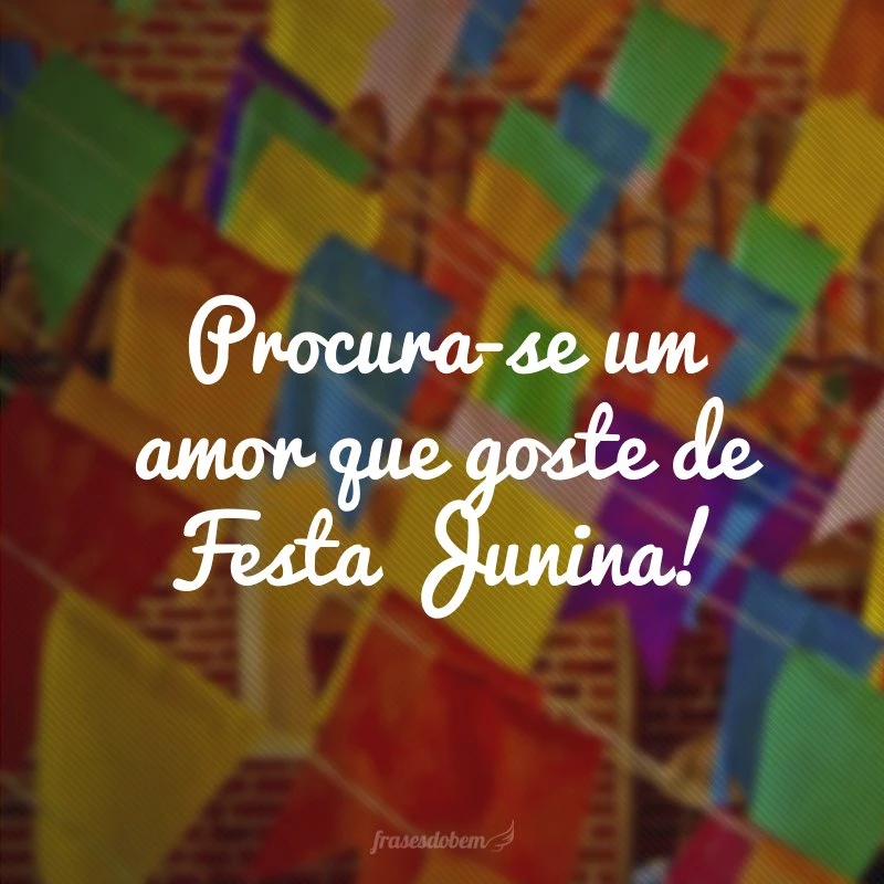 Procura-se um amor que goste de Festa Junina!